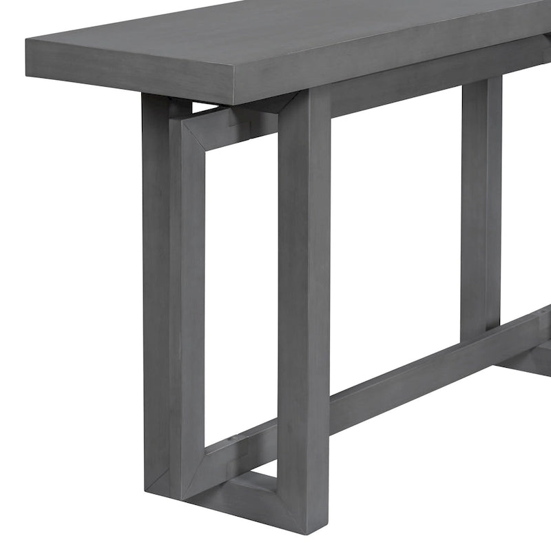 Minimalist Extra Long Entryway Table with Wood Top