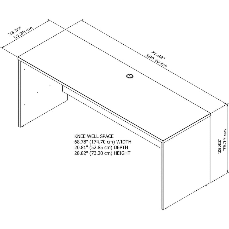 72W x 24D Credenza Desk