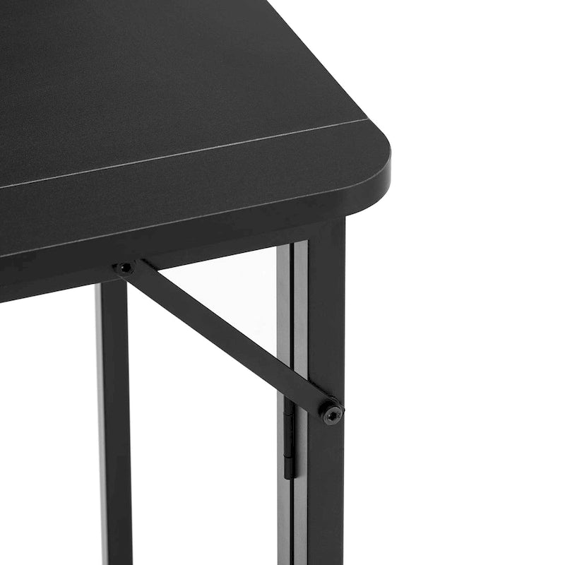 Minimalist Folding Office Desk with One Piece Desktop and 4 Moving Wheel for Home Offices and Bedrooms or Dorm Rooms