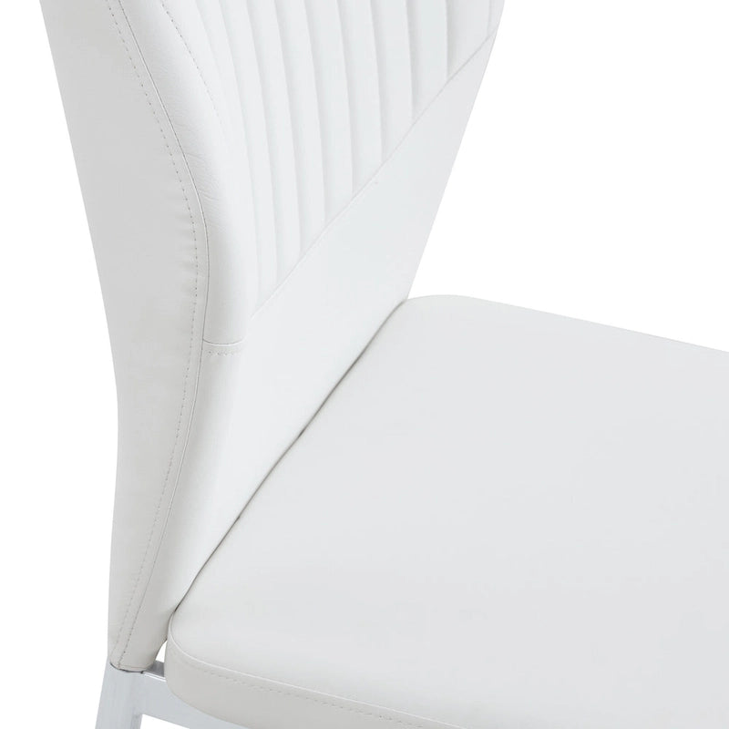 Set of 6 High Resilience Dining Chair with Metal Silver Leg
