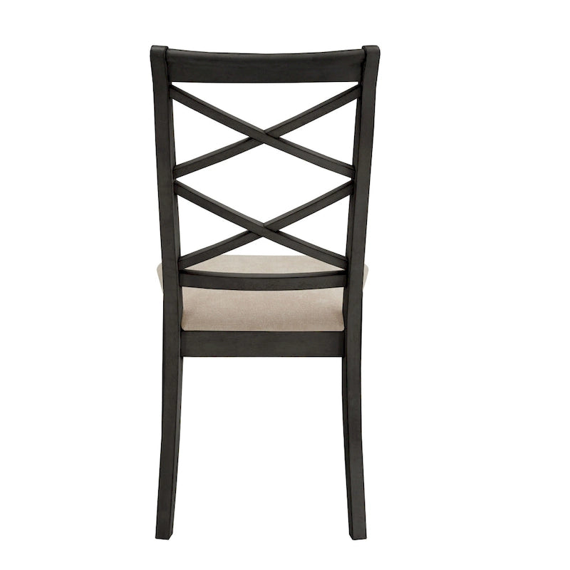 Wood finish Double Cross Back Sand Fabric Dining Chair (Set of 2)
