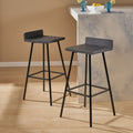 Contemporary Indoor Acacia Wood Bar Stools (Set of 2), Bar Height