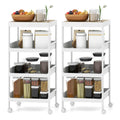 2PCS 4 Tier Utility Rolling Cart Rolling Storage Cart with - 16x 10.5x 33 (L x W x H)