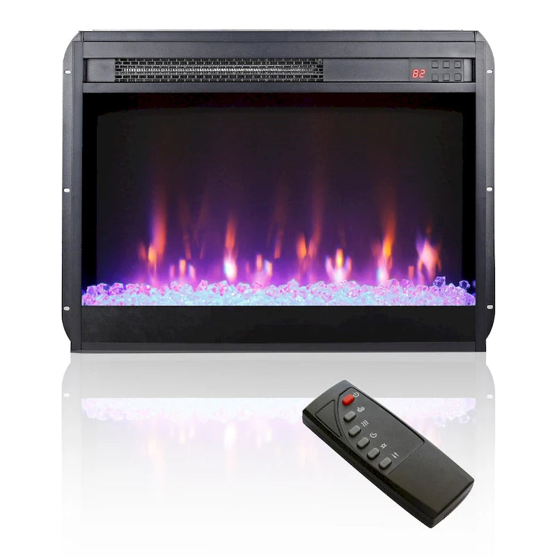 60 Inch Electric Fireplace Media Tv Stand With Sync Colorful Led Lights-Dark Rustic Oak Color