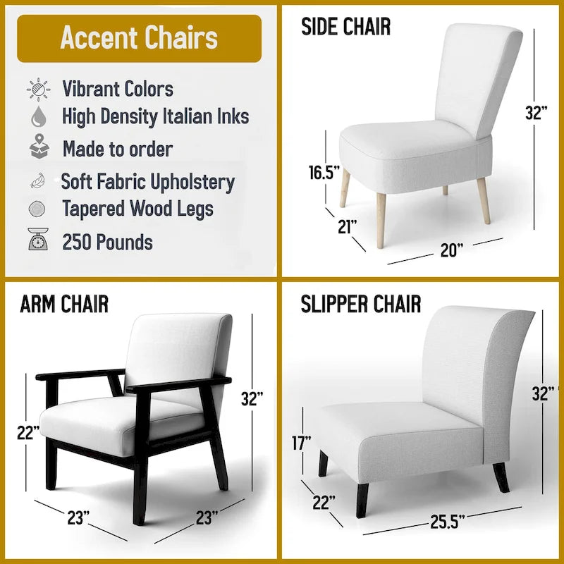 Classic Houndstooth Pattern Upholstered Mid-Century Accent Chair - Arm Chair