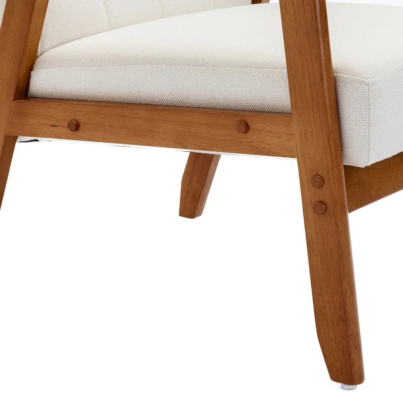 Leisure Accent Chairs Armchair with Solid Wood Armrest and Feet, for Living Room Bedroom Studio chair