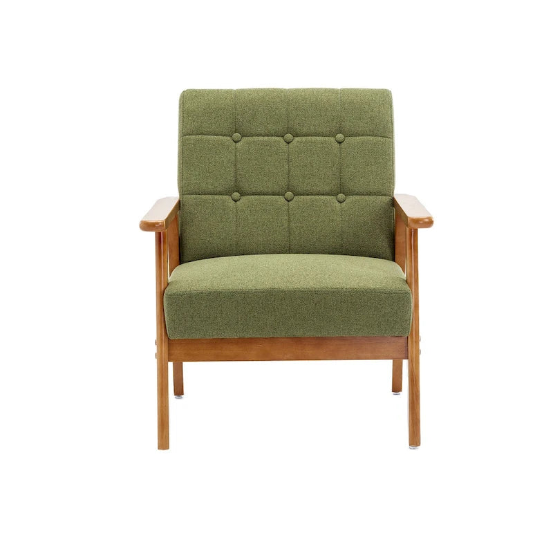 Leisure Accent Chairs Armchair with Solid Wood Armrest and Feet, for Living Room Bedroom Studio chair
