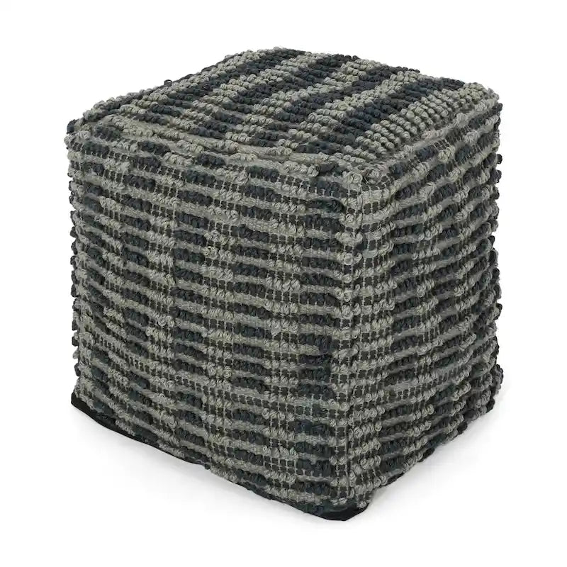 Boho Fabric Cube Pouf