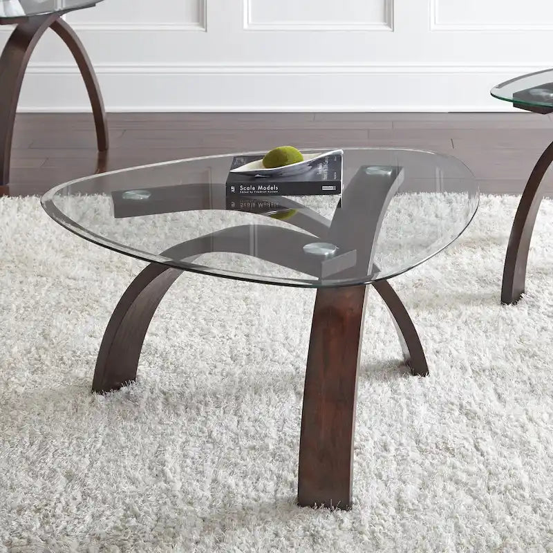 Contemporary Glass Top 3-Piece Occasional Set