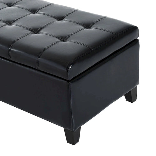 51 PU Leather Tufted Storage Ottoman Bench - 19*50.25*16