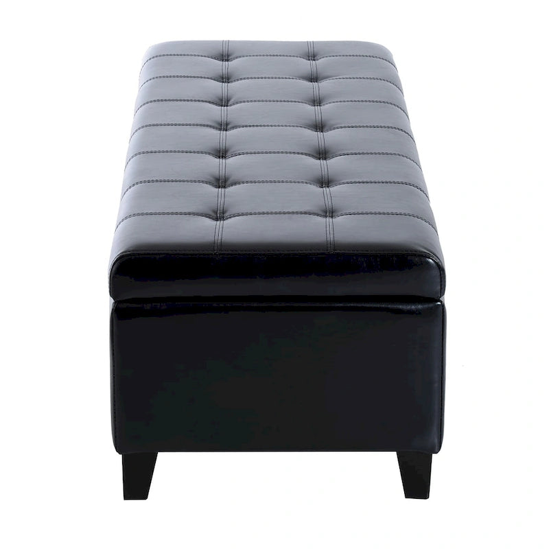 51 PU Leather Tufted Storage Ottoman Bench - 19*50.25*16
