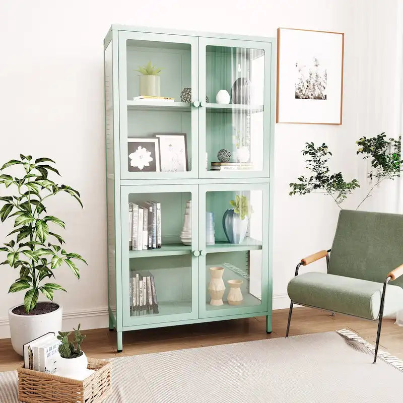 Four Glass Door Storage Cabinet