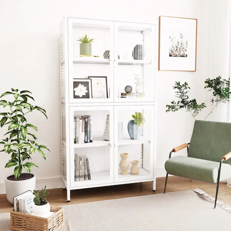 Four Glass Door Storage Cabinet