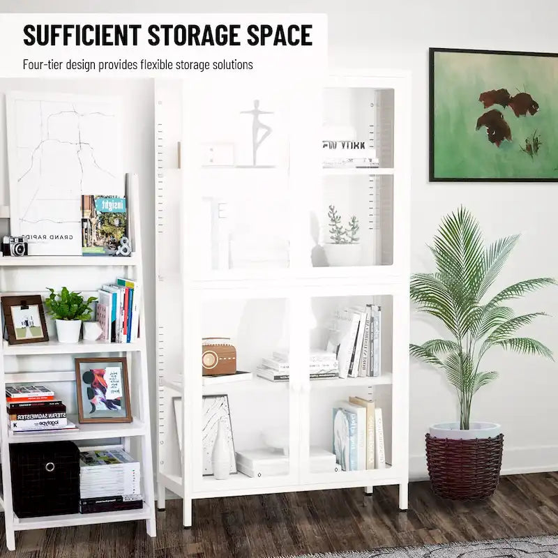Four Glass Door Storage Cabinet
