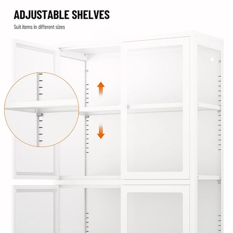 Four Glass Door Storage Cabinet