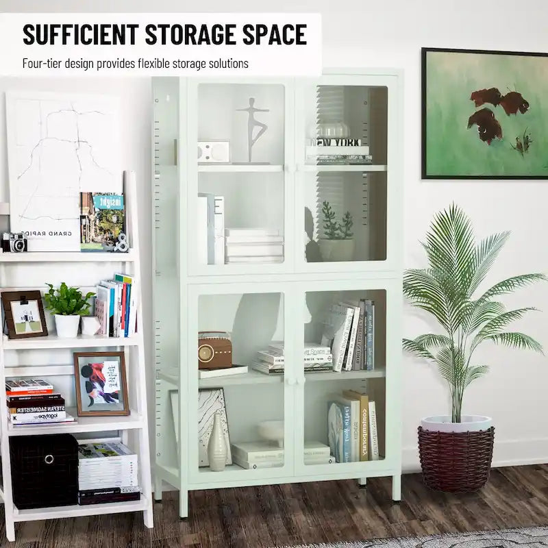 Four Glass Door Storage Cabinet