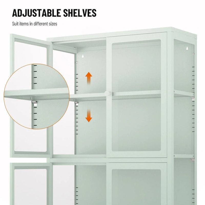 Four Glass Door Storage Cabinet