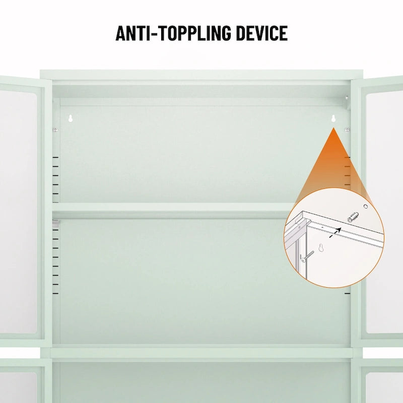 Four Glass Door Storage Cabinet