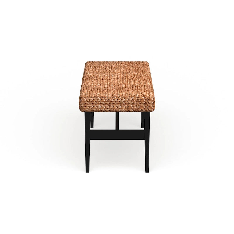 Black Natural Woven Bench