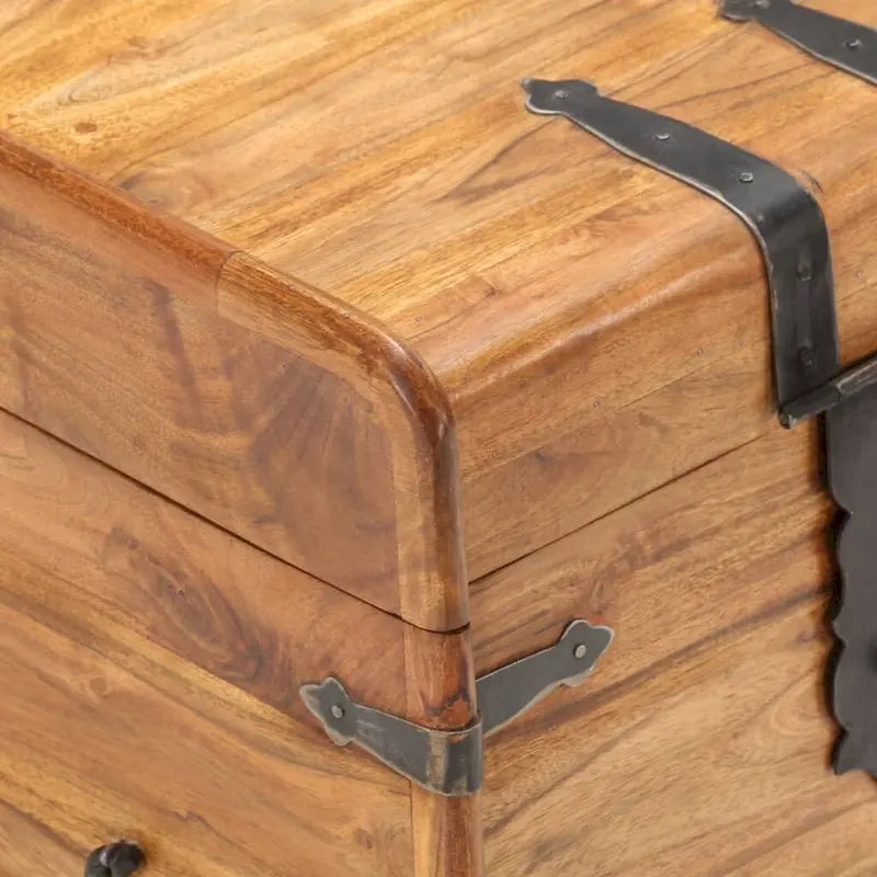 Storage Chest Storage Trunk with Latch for Bedroom Solid Wood Acacia - 15.7x15.7x15.7 (W x D x H)