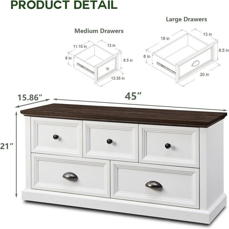 Storage Closet Bench - 15.86D x 45W x 21.14H