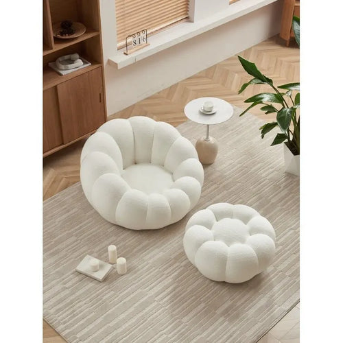 3D Fabric Upholstered Accent Chair and Ottoman