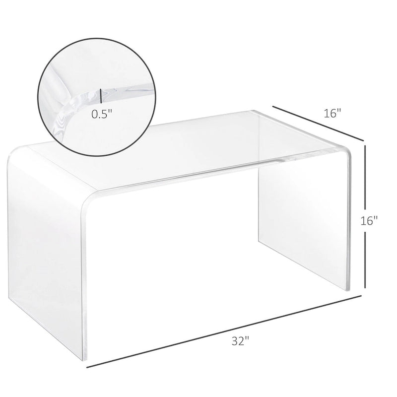 Rectangle All Acrylic 15mm Thick Waterfall Coffee Table