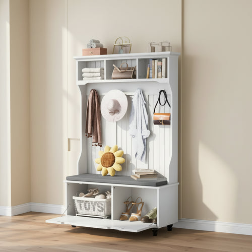 Merax 4-in-1 Entryway Hall Tree with Storage Bench