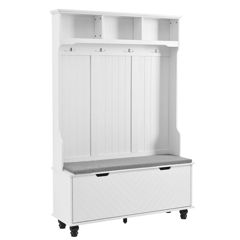 4-in-1 Entryway Hall Tree with Storage Bench