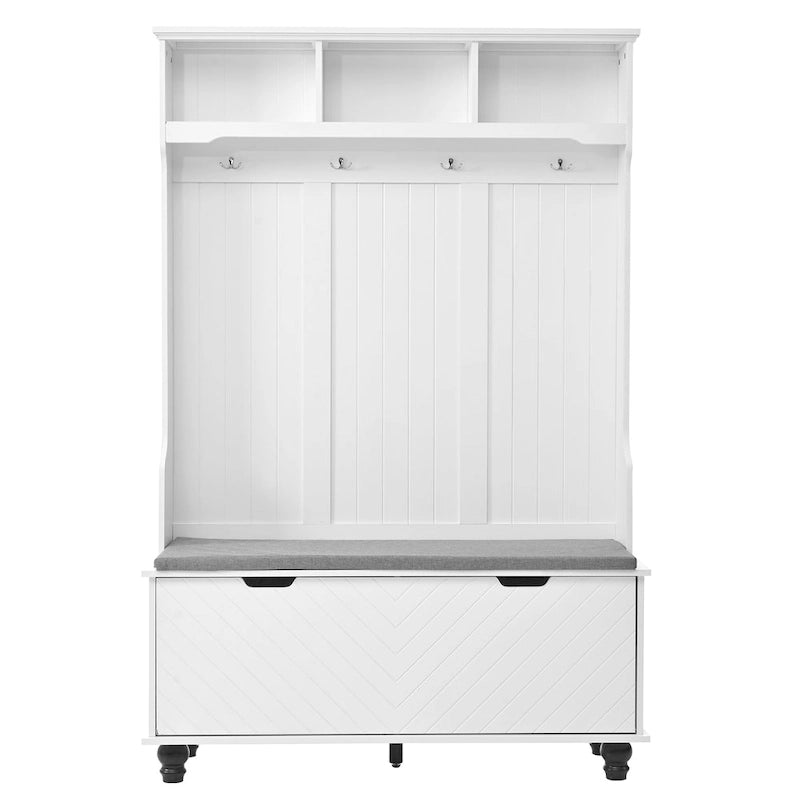 4-in-1 Entryway Hall Tree with Storage Bench