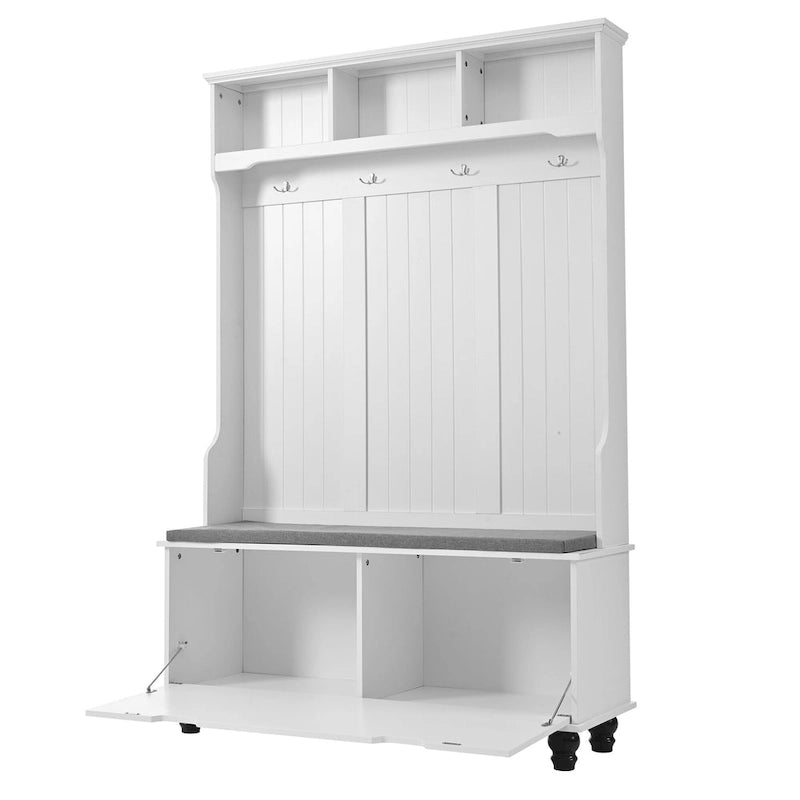 4-in-1 Entryway Hall Tree with Storage Bench