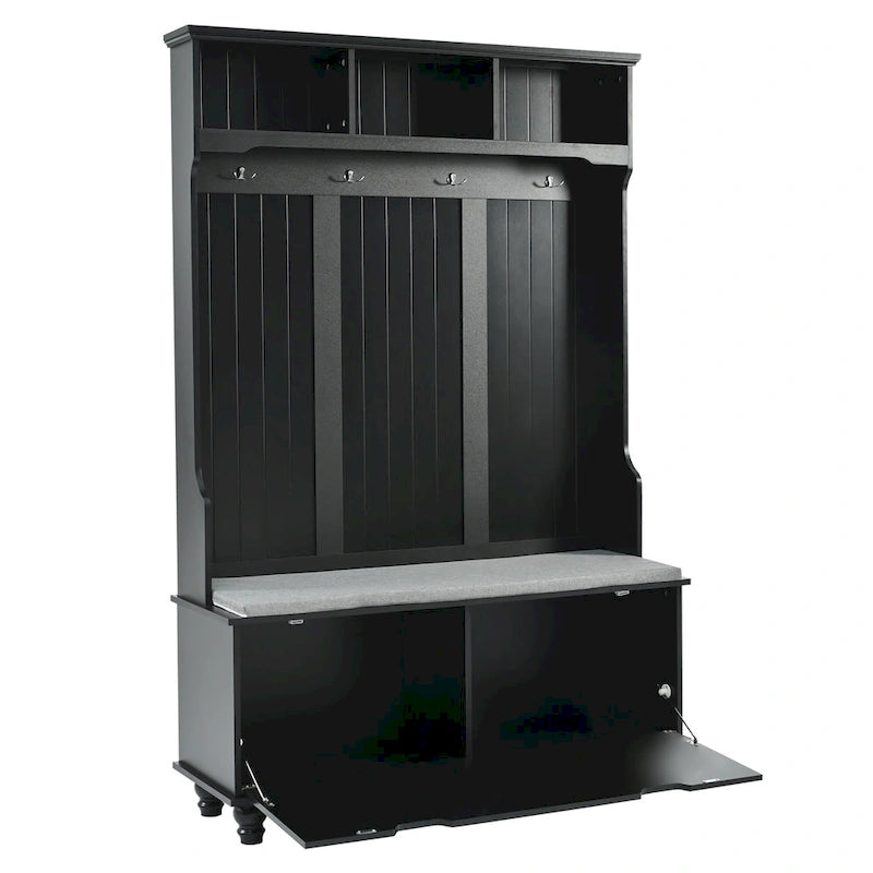 4-in-1 Entryway Hall Tree with Storage Bench
