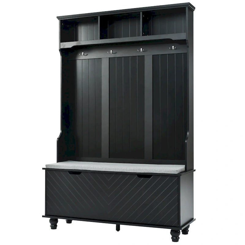 4-in-1 Entryway Hall Tree with Storage Bench