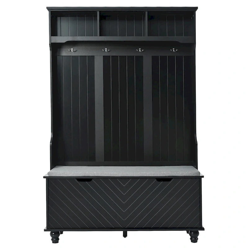 4-in-1 Entryway Hall Tree with Storage Bench