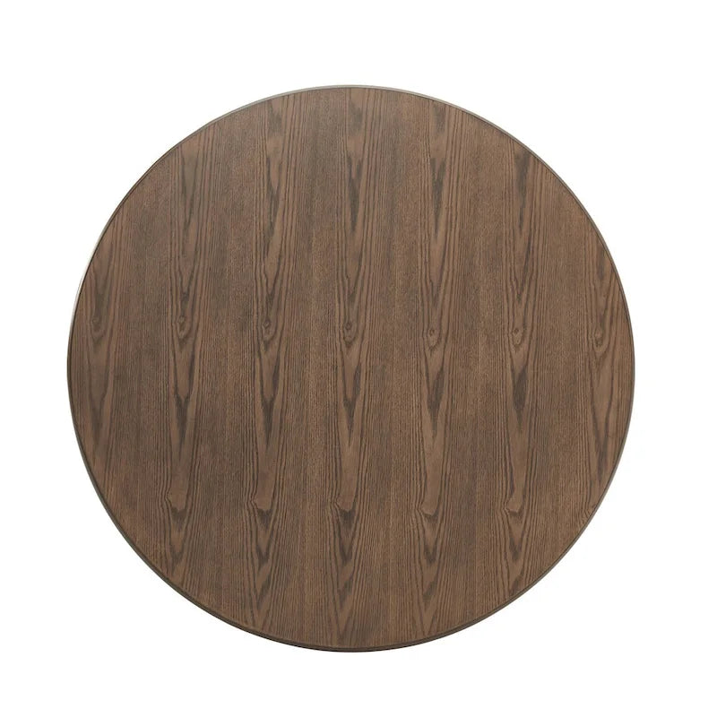 42 Round Dining Table for 4 Person, Retro Kitchen Table, Wooden Dinner Room Table with Solid Wood Legs,Ultra Easy to Assemble