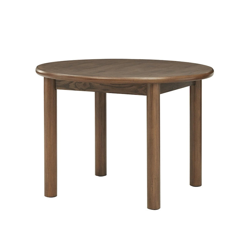 42 Round Dining Table for 4 Person, Retro Kitchen Table, Wooden Dinner Room Table with Solid Wood Legs,Ultra Easy to Assemble